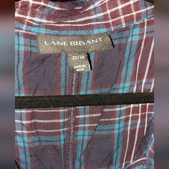 Lane Bryant Babydoll Plaid Longsleeve Shirt - Picture 3 of 3